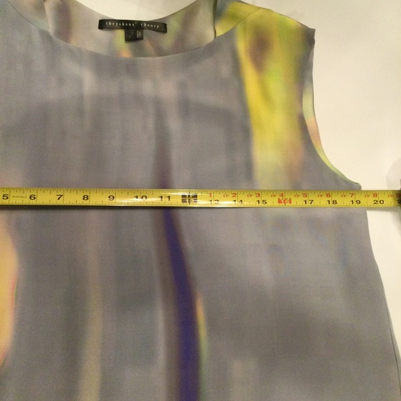 Theyskens’ Theory Watercolor Print Sleeveless Silk Blouse Size Large - Picture 11 of 15